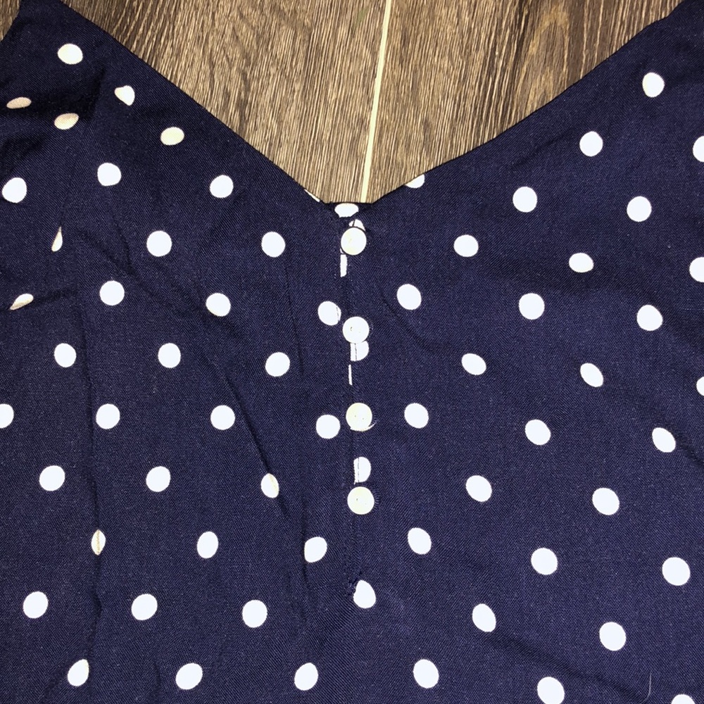 OldNavy Navy Polka Dot Tank Blouse - Picture 2 of 6